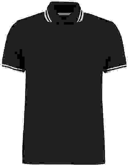 Koszulka polo Kustom Kit Classic Fit Tipped Collar - Black-White