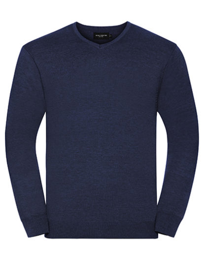 Sweter biznesowy z logo Russel - Denim Marl