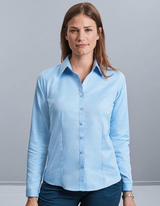 Koszula Russell Ladies` Long Sleeve Tailored Herringbone Shirt