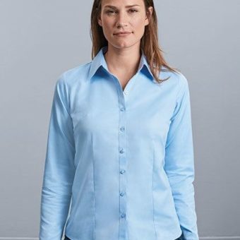koszula-russell-ladies-long-sleeve-tailored-herringbone-shirt