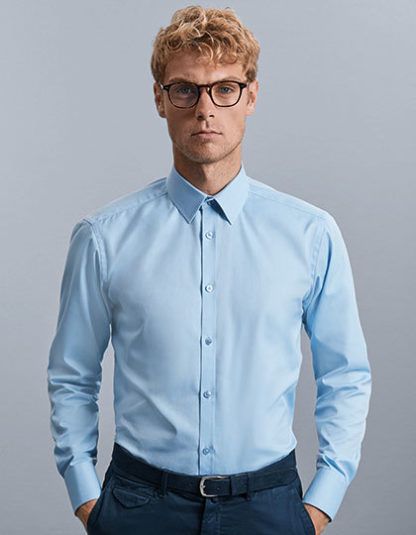 Men's Russell Tailored Herringbone Shirt LS