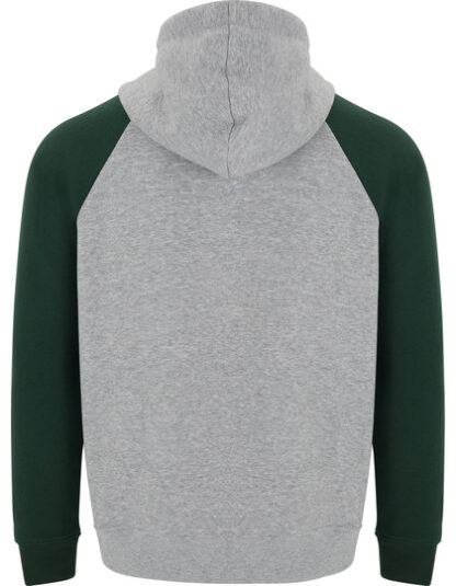 Kontrastowa bluza Roly Badet Hooded Sweatshirt - Heather Grey - Bottle Green - plecy