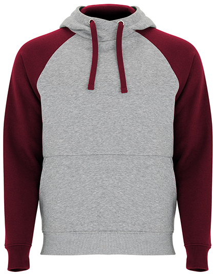 Kontrastowa bluza Roly Badet Hooded Sweatshirt - Heather Grey - Garnet Red
