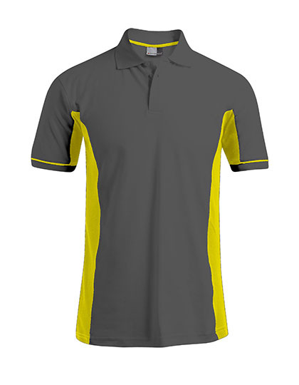 Kontrastowa koszulka polo Promodoro Functional - Graphite-Safety Yellow