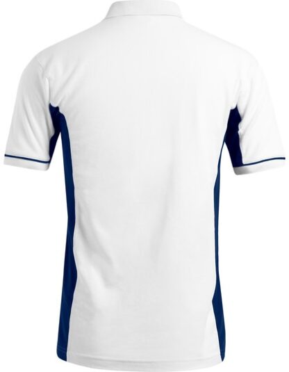 Kontrastowa koszulka polo Promodoro Functional - White-Indigo plecy