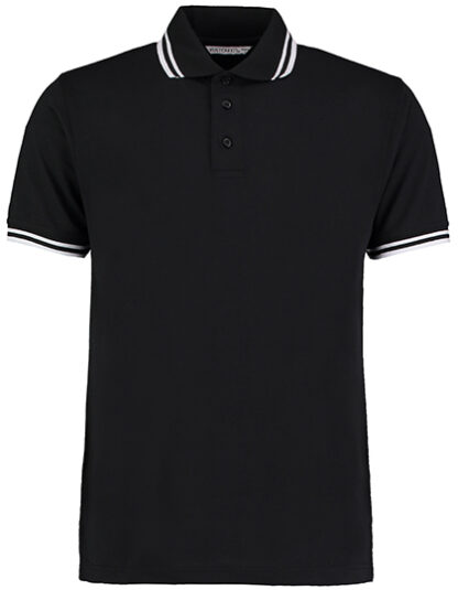 Koszulka polo Kustom Kit Classic Fit Tipped Collar - Black-White