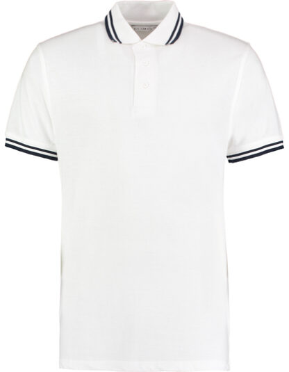 Koszulka polo Kustom Kit Classic Fit Tipped Collar - White-Navy
