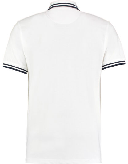 Koszulka polo Kustom Kit Classic Fit Tipped Collar - White-Navy - plecy