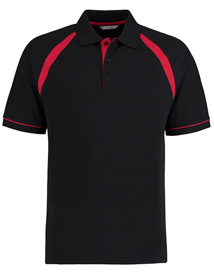 Koszulka polo Kustom Kit Oak Hill Polo - Black-Bright Red