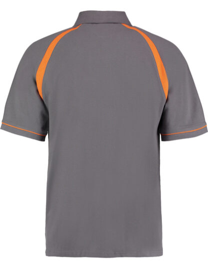 Koszulka polo Kustom Kit Oak Hill Polo - Charcoal-Orange - plecy