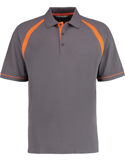 Koszulka polo Kustom Kit Oak Hill Polo - Charcoal-Orange