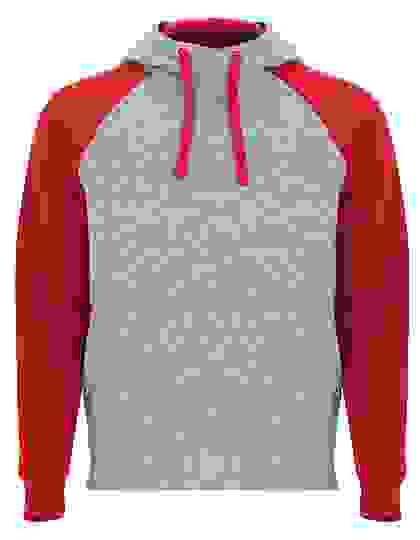 Kontrastowa bluza Roly Badet Hooded Sweatshirt - Heather Grey - Red