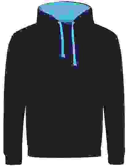 Kontrastowa bluza z kapturem Just Hoods Varsity Hoodie - Oxford Navy-Hawaiian Blue