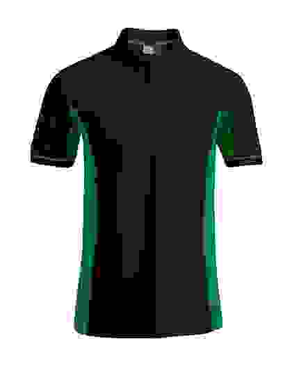 Kontrastowa koszulka polo Promodoro Functional - Black-Kelly Green
