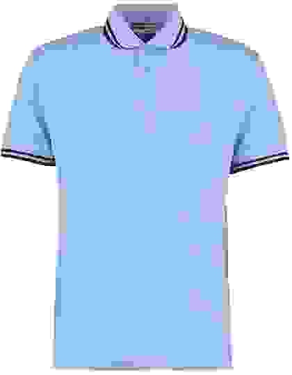 Koszulka polo Kustom Kit Classic Fit Tipped Collar - Light Blue-Navy