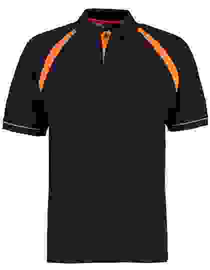 Koszulka polo Kustom Kit Oak Hill Polo - Black-Orange